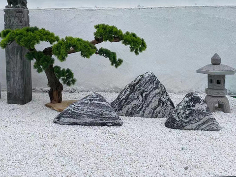 雪浪石切片景觀石,庭院造景新方式!